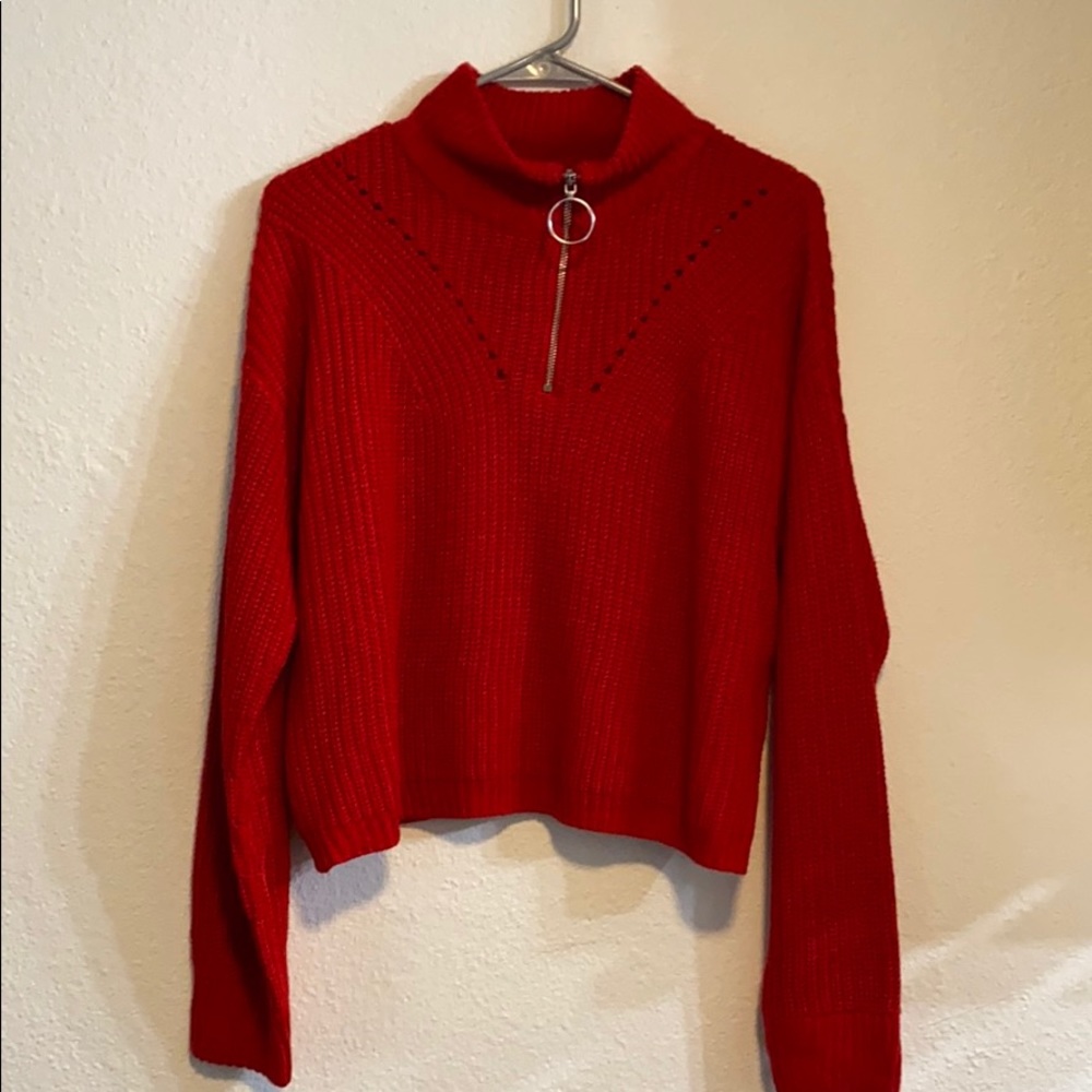 H&M cropped zip sweater